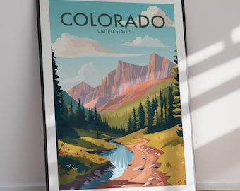Colorado DIGITAL DOWNLOAD Mountain Landscape Print Modern Travel Wall Art Printable Home Decor