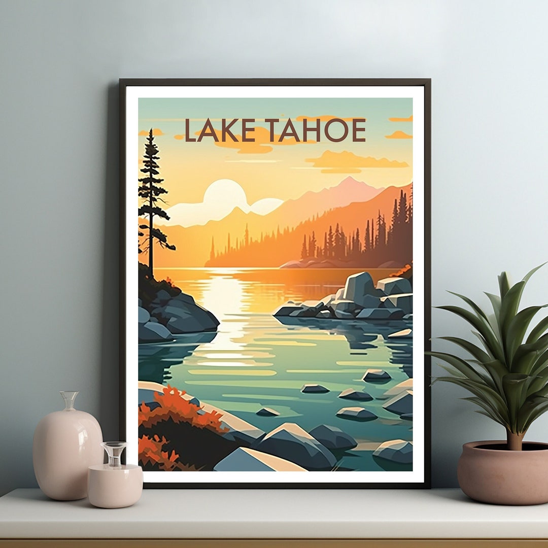 LAKE TAHOE, Printable Travel Poster, Instant Download, Home Decor, Wall ...