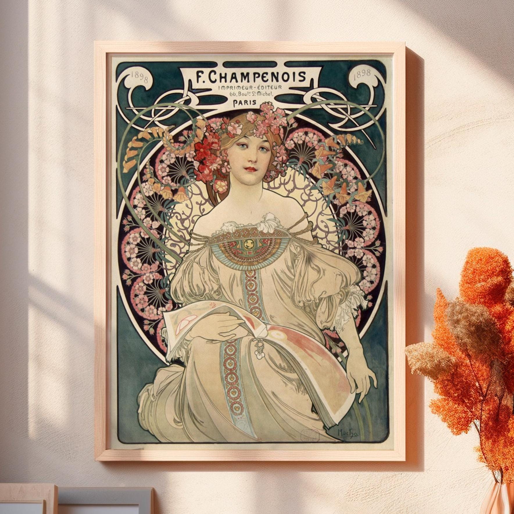 Alphonse Mucha Daydream DIGITAL DOWNLOAD Vintage Art Nouveau