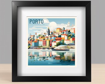 Porto Portugal City Skyline Art Print DIGITAL DOWNLOAD Printable Wall Art