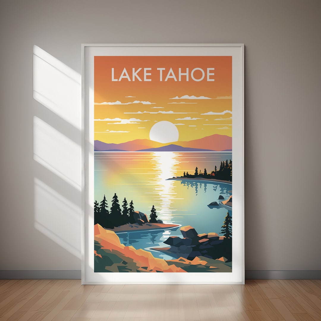 LAKE TAHOE, Printable Travel Poster, Instant Download, Home Decor, Wall ...