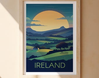 Ireland DIGITAL DOWNLOAD Landscape Art Print Modern Travel Poster Printable Wall Art