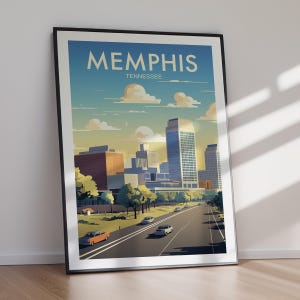 MEMPHIS druckbares Poster - sofortiger digitaler Download, lebendige Musikstadt Wandkunst für mühelose und stilvolle Dekoration zu Hause oder im Büro