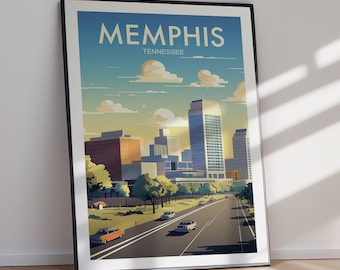 Memphis DIGITAL DOWNLOAD Tennessee Art Print Cityscape Poster Modern Wall Art