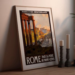 Rome Travel Vintage Poster | DIGITAL DOWNLOAD | Printable Travel Art | Wall Art | Home Decor