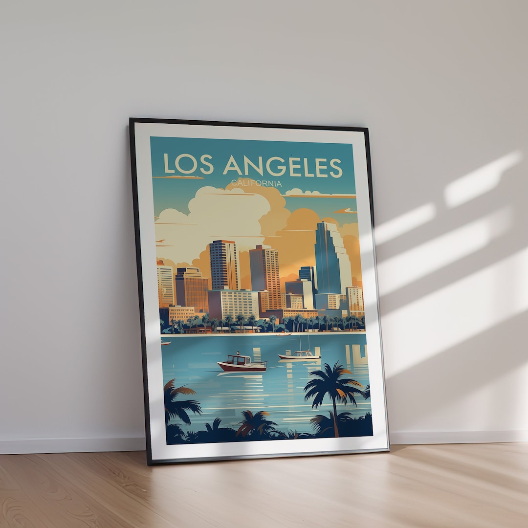 LOS ANGELES Printable Travel Poster, Digital Download, Wall Art, Gift ...