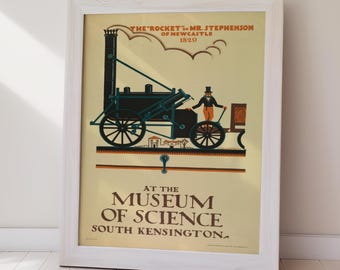 Stephensons Rocket Vintage Poster Retro Train Art (Instant Download) Printable Wall Art