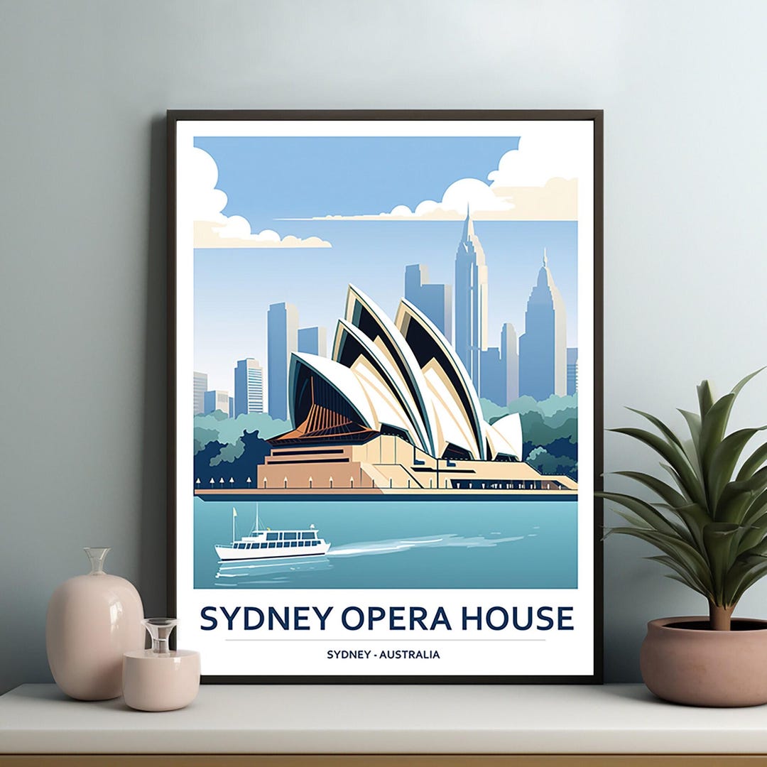 Sydney Opera House Poster Australian Travel Print (digital