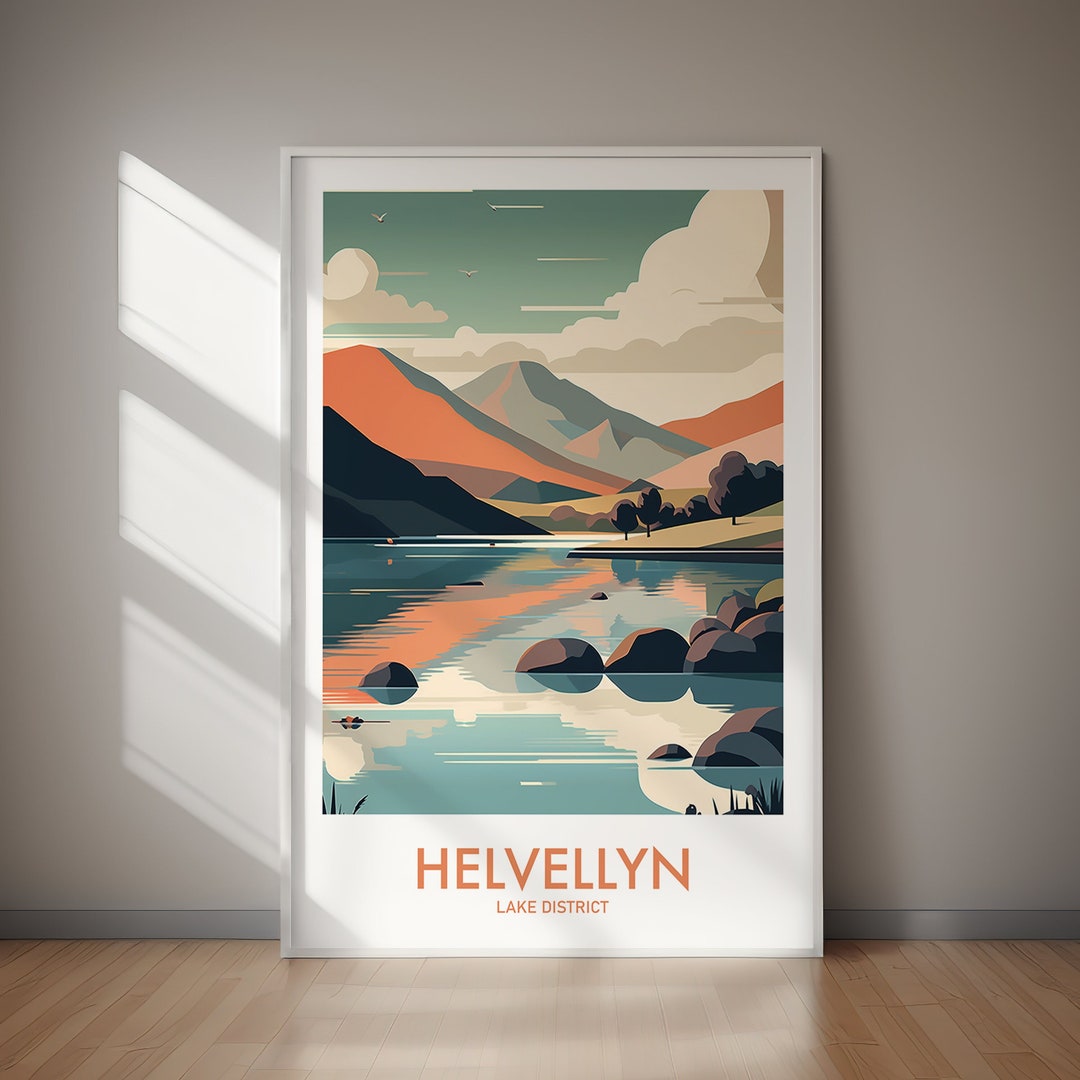 Lake District Landscape Painting Helvellyn View Wall Art Poster