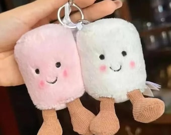 Jellycat Amuseables Marshmallow Keychain | Soft, kawaii plush, perfect gift, handheld size.