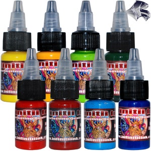 Infinitii Premium Tattoo Ink - 1/2oz (0.5oz) - Pick your Color - Yellow, Red, Green, Blue