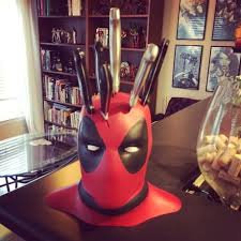 Block Knife Deadpool Inspired Kitchen Stand knives Not Etsy