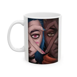 Arcane Jinx and Ekko Ceramic Mug, Unique Design Coffee Cup,League of Legends fan, Decor, Gift for her , Love, Valentine&#39;s Day Gifts