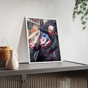 Jinx & Ekko Arcane Design, Wall Decor Print, League of Legends Gift, Home Office Decor, Gaming Room Decoration, Valentine&#39;s Day Gifts