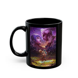 Becher, League of Legends Fairytale Arcane Jinx & Ekko Schwarze Kaffeetasse, Gaming Geschenk, Geek Becher, Videospielliebhaber, 11oz, 15oz