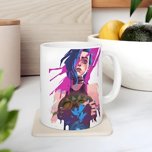 Arcane Mug ,Jinx and Isha League of Legends, Gaming Coffee Cup, Ceramic Tea Mug, Video Game Gift, Geeky Drinkware