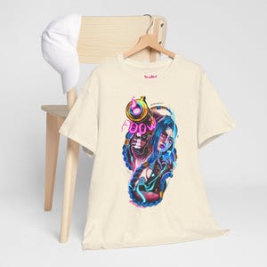 Arcane Jinx Poow! Unisex Tee, Gamer Shirt, Arcane Graphic T-Shirt, Occult Clothing, Gamer Gift , League of Legends Fan