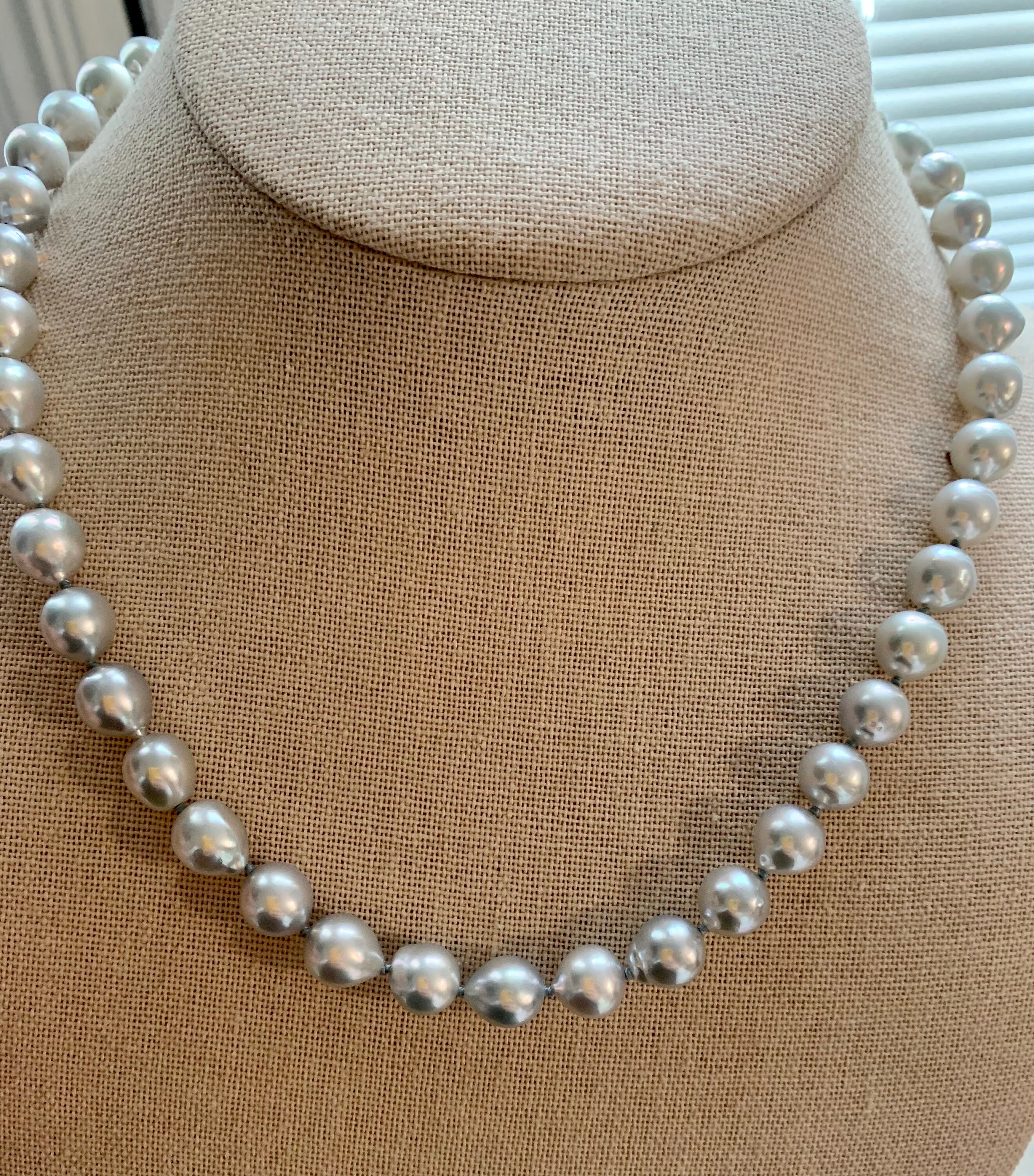 Natural Blue Akoya Pearl Necklace - Etsy Natural Blue Akoya Pearl Necklace - Etsy