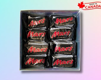 Barres MARS Boîte-cadeau de barres de chocolat Mini échantillonneur Panier-cadeau canadien personnalisé, Ensemble de bonbons au chocolat - par Oh Canada Candy