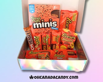 Ultimate REESE'S PEANUT BUTTER Gift Box Personalized Christmas Handmade Gift Basket Chocolate Candy Bundle By Oh Canada Candy
