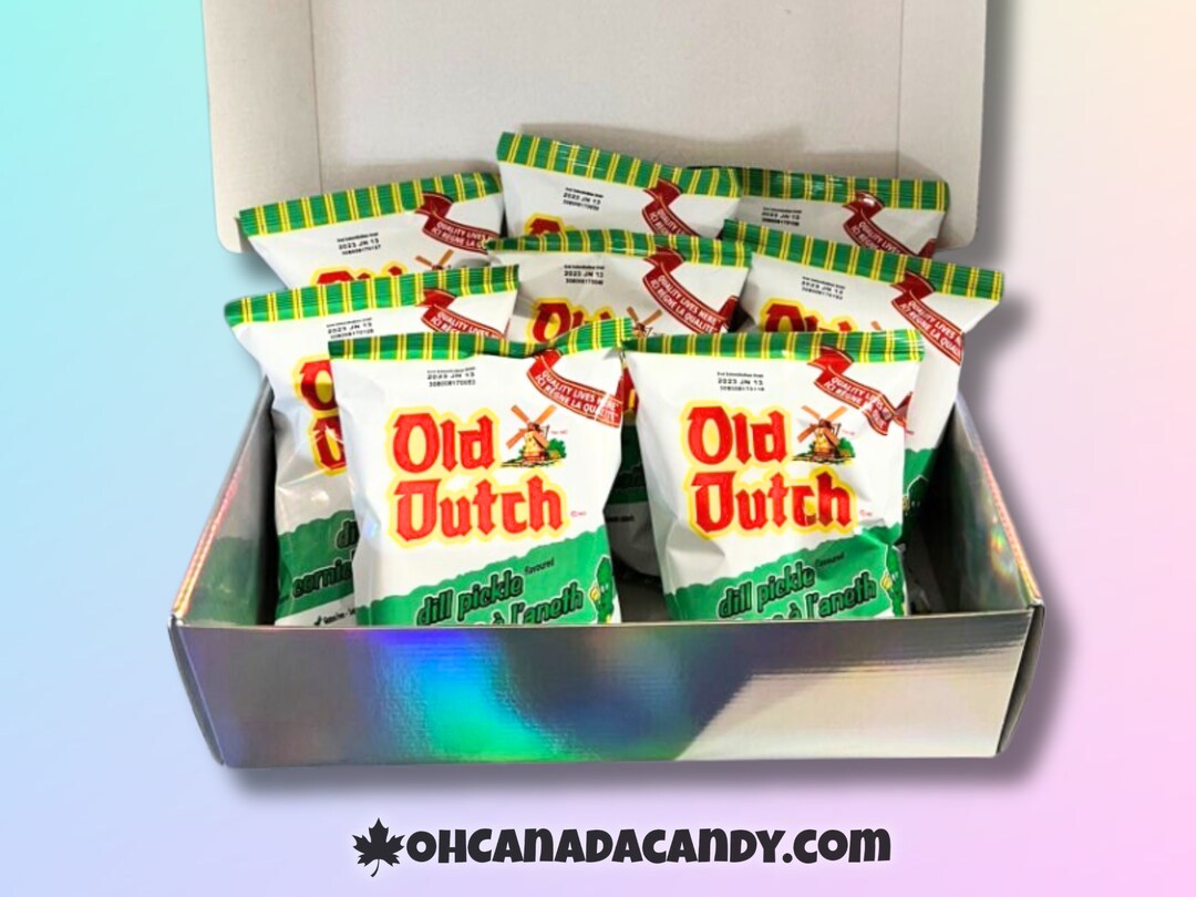 8PACK OLD DUTCH Dill Pickle Chips Gift Box Canadian Chips by Oh Canada