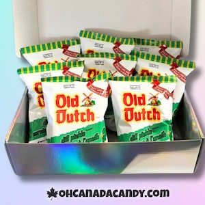 8-PACK OLD DUTCH Dill Pickle Chips Gift Box Canadian Chips by Oh Canada Candy