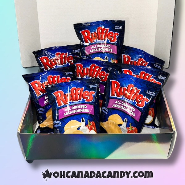 RUFFLES ALL DRESSED Potato Chips Gift Box Canadian Chips 8-Pack by Oh Canada Candy