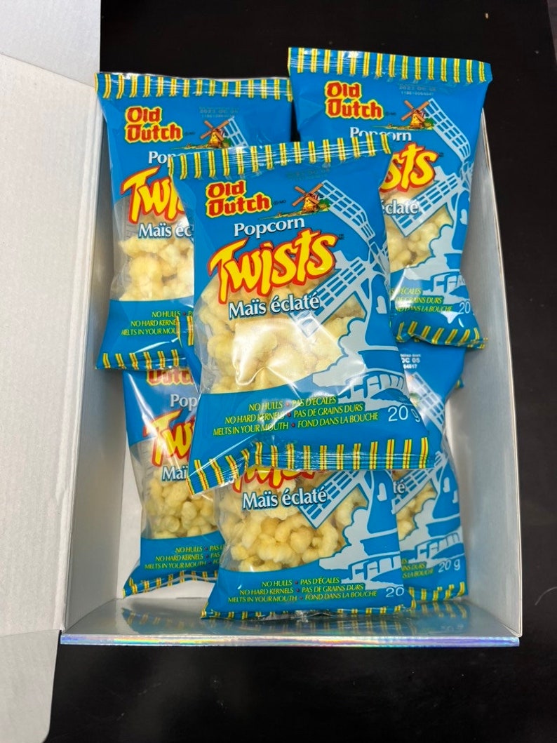 Old Dutch POPCORN TWISTS Chips Gift Box Canadian Chips 8PACK by Oh