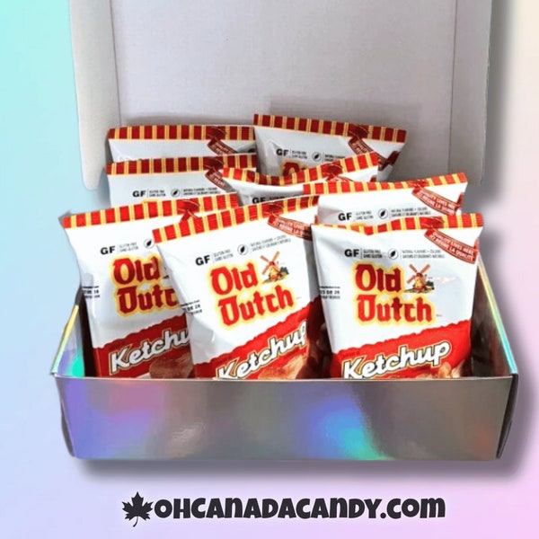 Old Dutch Ketchup Chips Geschenkdoos Canadese Chips 8-PACK van Oh Canada Candy