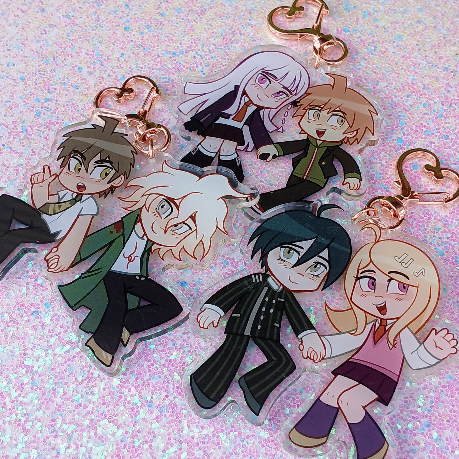 Danganronpa Ship Keychains (Naegiri, Komahina, Saimatsu)