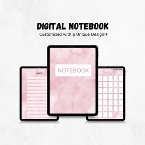 digital note book | notability notebook | ipad notebook | goodnotes notebook | goodnotes templates | digital planner app | PINK