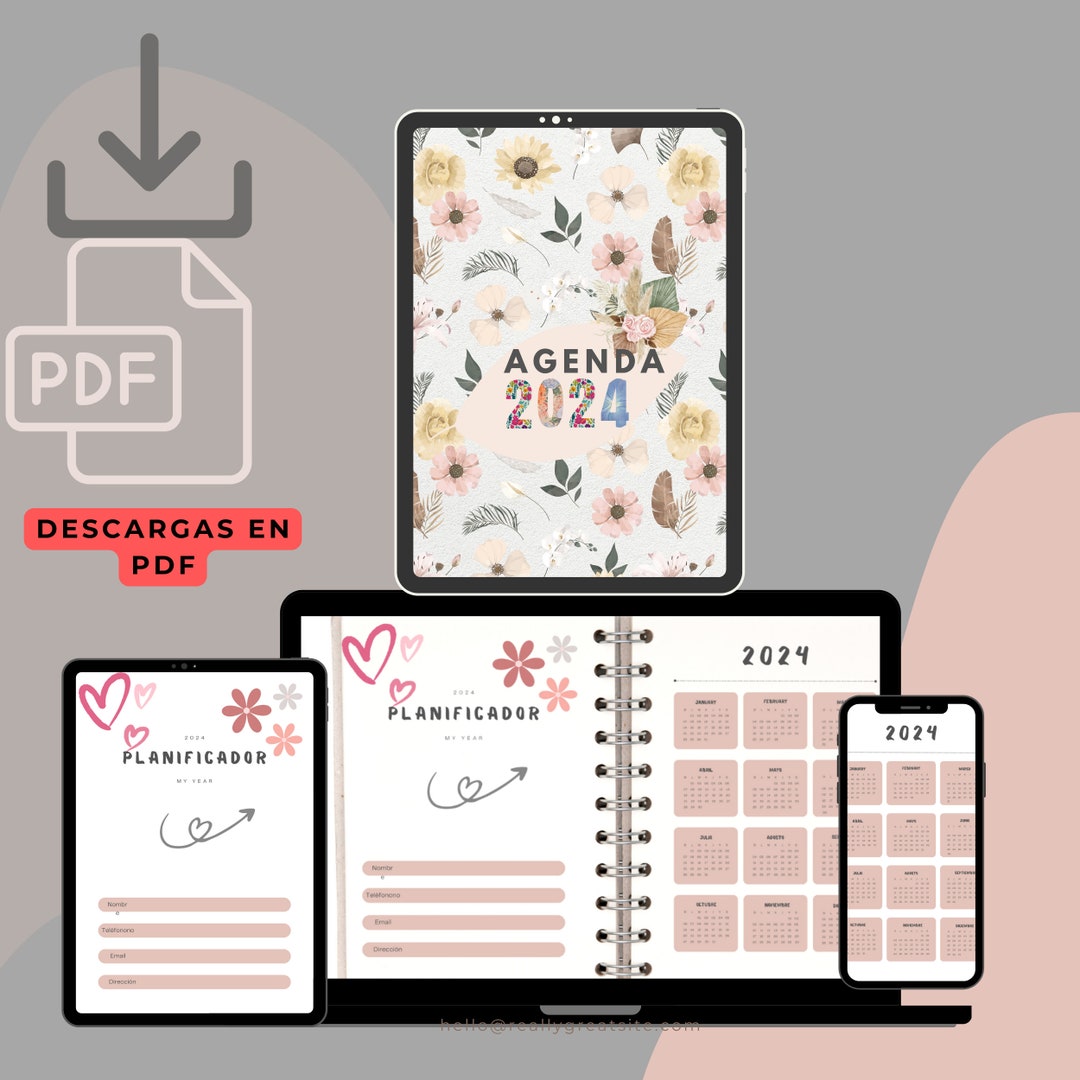 Agenda Imprimible 2024 Archivos PDF para imprimir Planner organizador ...