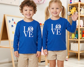 Toddler Long Sleeve Cotton Tee: LOVE, Jewish Living, #2