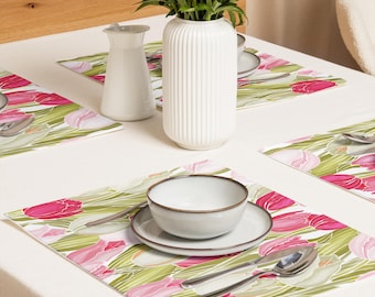 Premium Cloth Placemats: Ethnically Inspired, Original Organic Design, Holiday, Home Decor Gift Set of 4 (18” x 14”) #13
