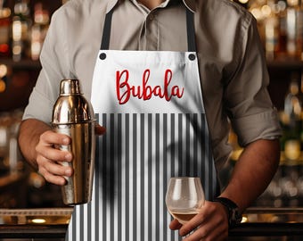 Personalized Kitchen Apron; Print Design on Poly Twill, Unisex, One Size Fits Most, Yiddish Gift #10