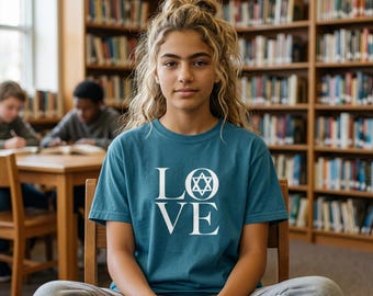 Youth Medium Weight Tee: Cotton, LOVE, Shirt, Jewish Living, #5