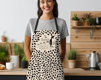 Personalized Kitchen Apron; Print Design on Poly Twill, Unisex, One Size Fits Most, Yiddish Gift, #3