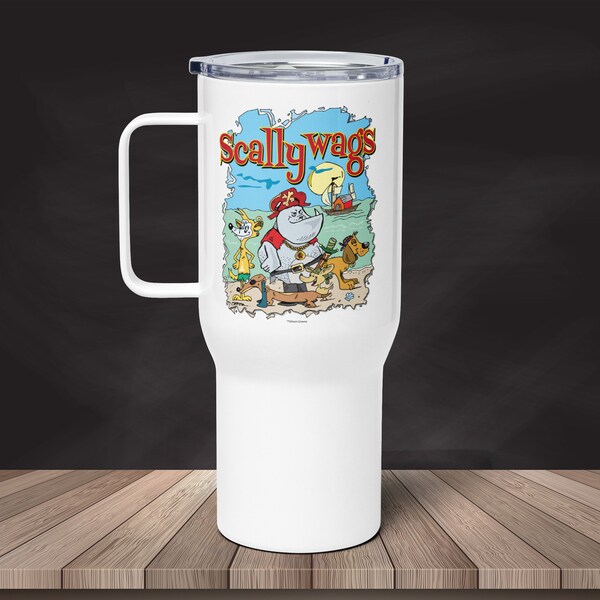 Scallywags On-The-Go 25oz. Insulated Stainless Steel Travel Mug with Handle By Stilson Shirts