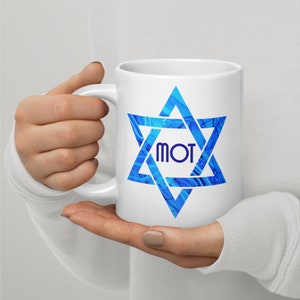 MOT-Member of the Tribe-Jewish Life-Israel Strong-Yiddish/Jewish Humor-On-The-Go 25oz.Insulated Stainless Steel Travel Mug with Handle