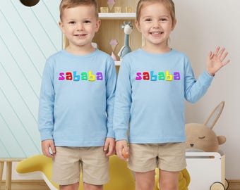 Toddler Long Sleeve Cotton Tee: Sababa (Cool), Jewish Living, #6