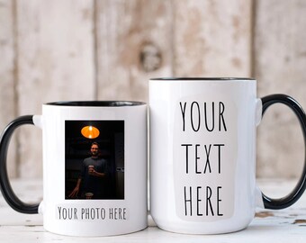 Custom Photo Mug, Personalized Text, Anniversary Gift