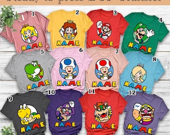 Super Mario DTF Transfer: Christmas Party Iron-On