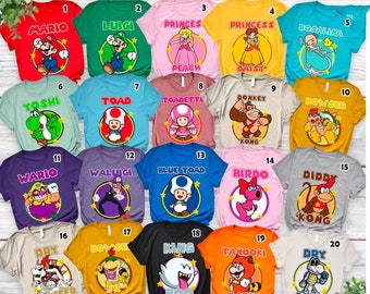 Super Mario Character DTF Transfer, Christmas Party Ready to Press