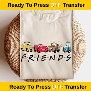 Mcqueen and Friends Dtf Transfer,Lightnin Mcqueen x Sally Dtf,Disney Cars Ready To Press,Cars Movie Characters Transfer, Disneyland Trip Dtf