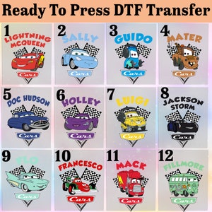 Mcqueen and Friends Dtf Transfer,Lightnin Mcqueen x Sally Dtf,Disney Cars Ready To Press,Cars Movie Characters Transfer, Disneyland Trip Dtf
