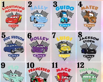 Mcqueen and Friends Dtf Transfer,Lightnin Mcqueen x Sally Dtf,Disney Cars Ready To Press,Cars Movie Characters Transfer, Disneyland Trip Dtf