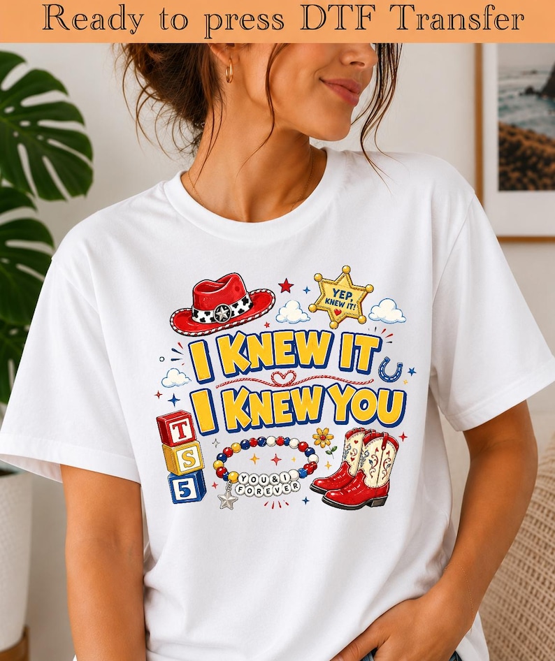 I Knew It I Knew You DTF Transfer, Western Taylor Inspired Heat Transfer, TTPD Friendship DIY Ready to Press, Country Cowboy Cowgirl Iron On
I Knew It I Knew You DTF Transfer, Western Taylor Inspired Heat Transfer, TTPD Friendship DIY Ready to Press, Country Cowboy Cowgirl Iron On
I Knew It I Knew You DTF Transfer, Western Taylor Inspired Heat Transfer, TTPD Friendship DIY Ready to Press, Country Cowboy Cowgirl Iron On