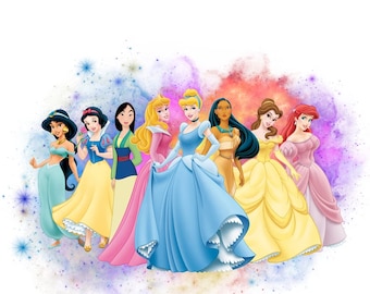 Disney Princess Ready To Press,Disney Heat Transfer,Rapunzel Dtf,Moana Dtf,Tiana DTF,Cinderella DTF,Aurora DTF,Disney Girl or Woman Transfer