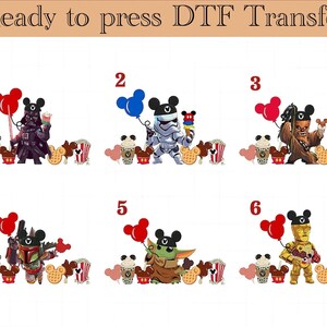Disney Star Wars Character DTF Transfer Shirt,Star Wars Group Dtf,Star Wars Characters,Star Wars Land,Disney Balloon,Disneyland Trip DTF