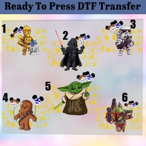 Disney Star Wars Character DTF Transfer Shirt,Star Wars Group Dtf,Star Wars Characters,Star Wars Land,Disney Balloon,Disneyland Trip DTF